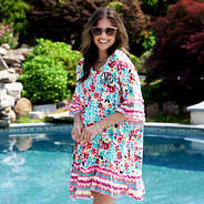 wild blooms swim cover up at pool